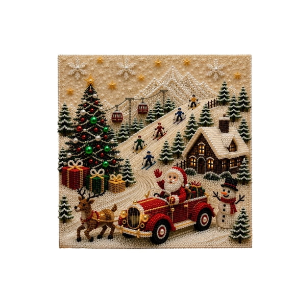 DIY Christmas 3D Pearl Diamond Painting Art Kit with Frame for Adults Beginner,Teens Kids Xmas Home Wall Decor Holiday Gift A08