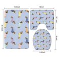thumbnail image 3 of Colorful Funny Dachshund Bathroom Rugs Sets 3 Piece,Toilet Cover Set,Absorbent Non Slip Bathroom Mats Sets with U-Shaped Contour Rug Toilet Rug Set, 3 of 5