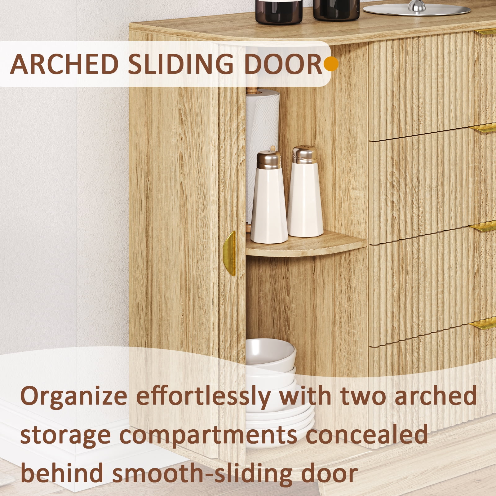 63'' Wide FOUHIU Fluted 8-Drawer Dresser – Modern Wooden Storage for Bedroom, Living Room, Hallway