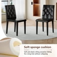 thumbnail image 6 of ExtraLco 5 Piece Dining Table Set for 4, Black Wood Grain Table with 4 Black PU Chairs, 6 of 10