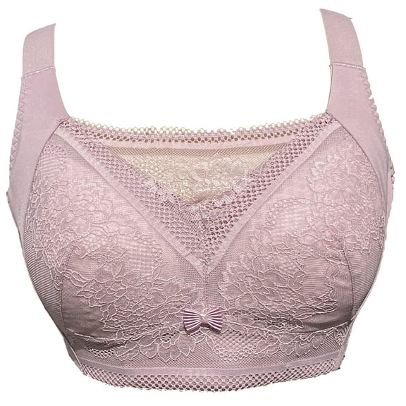 BIMEI Women Mastectomy Bra Breast Prosthesis with Pockets Wirefree Comfort Plus Size Everyday Bra 2437,Purple,36 for B/C/D