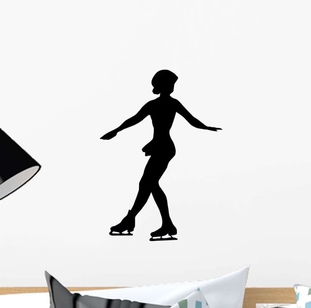Vinyl Wall Decal Sport Silhouette Female Ice Figure Skating Version 1