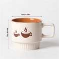 thumbnail image 2 of Tazas de café de cerámica gruesa (1 unidad, capacidad de 10.82 oz), taza a rayas for cafeterías y desayunos en casa., 2 of 6