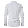 thumbnail image 4 of Mens Casual Vintage Long Sleeve Front Lace Up V-Neck Shirt Beach Tops Blouse, 4 of 11