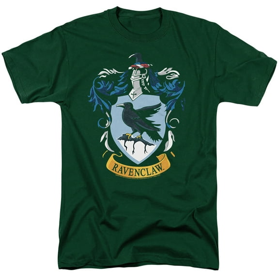 Harry Potter Ravenclaw Crest Unisex Adult T Shirt, Hunter Green, Small