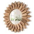 thumbnail image 1 of Espejo de pared Honiway Sunburst de madera rústica 30 cm negro carbonizado, 1 of 7