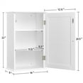 thumbnail image 4 of Yaheetech Armoire de Rangement Murale à 3 Niveaux avec Porte Simple Cuisine/salon, Blanc, 4 of 7