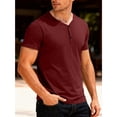thumbnail image 2 of Fabrcox Henley Shirts for Men Button Up V Neck Short Sleeve Shirt for Men Spring Going Out Fitness Mens Big and Tall Shirts, 2 of 4