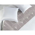 thumbnail image 2 of Art Deco Bed Runner, Simple Lines Lattice Art Nouveau Style Vintage Grid Abstract Motif Print, Decorative Accent Bedding Scarf for Hotels Homes & Guest Rooms, King, Warm Taupe and White, by Ambesonne, 2 of 3