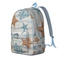 thumbnail image 2 of Seaside Creature Cartoon Backpack for Teens, Waterproof Durable Bookbag with Nautical Sand & Ocean Life Theme, Lightweight and Multi-pocket for Daily Use, 2 of 5