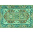 thumbnail image 1 of Ahgly Company Indoor Rectangle Oriental Turquoise Blue Traditional Area Rugs, 5' x 7', 1 of 4