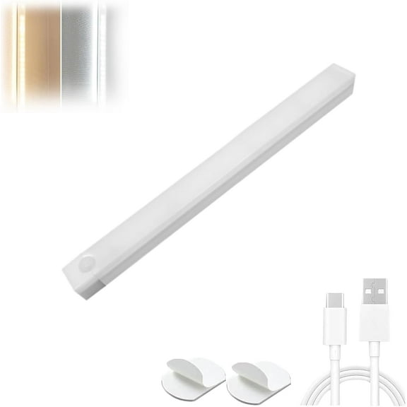 Conceptan Punch-Free Smart Sensor Magnetic Rechargeable LED Lights,Conceptan Lights,LED Intelligent Human Long Motion Sensor Wireless Magnetic Light, for Kitchen,Stairs,7.87 Inch (White,1)
