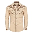thumbnail image 4 of RMGVDSD Boys Western Cowboy Shirt With Print Long Sleeve Button Down Shirts For Kids Retro Casual Regular Fit Shirts Tops 8-9 Years, 4 of 4