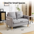thumbnail image 2 of Ktaxon Loveseat Sofa with Side Bags 47" 2-Seat Small Couch with Wood Legs for Living Room Bed Room Light Gray, 2 of 10