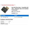 thumbnail image 2 of Ignition Relay - Compatible with 1996 - 1998 Eagle Talon 2.0L 4-Cylinder Turbocharged 1997, 2 of 2