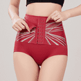 thumbnail image 2 of Fulorrnie High Waisted Compression Panties Adjustable Hook Eye Closure Shapewear Briefs Tummy Control Seamless Women's Underwear Abdominal Support, Red, XL, 2 of 6