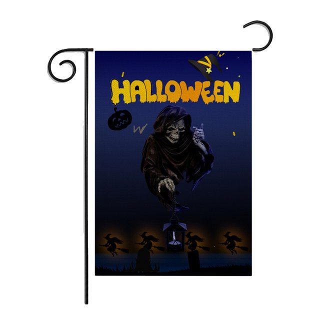 Generic Banderín de Jardín de Lino para Halloween, Decoración Doble Cara para Fiestas y Exteriores