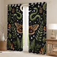 thumbnail image 2 of Homewish Gothic Moths Blackout Curtains Set of 2 (52x84 Each),Wild Botanical Mushroom Curtain,Black, 2 of 6