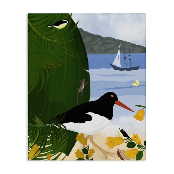 Stupell Industries Coastal Island Life by Beach Canvas Art, 16 x 20, by Michelle Ingari Designs