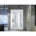 thumbnail image 5 of Front Exterior Prehung FiberGlass Door Frosted Glass / Manux 8312 White Silk / Side Exterior Window / -W30+14" x H80"-Left-hand Inswing, 5 of 5