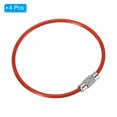 thumbnail image 3 of Unique Bargains 6 Inch Wire Keychain Cable Stainless Steel Key Ring Loop, Red 4 Pack, 3 of 6
