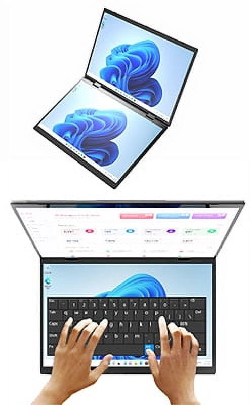 New 14 + 14 inch Touch dual screen notebook computer