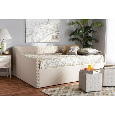 Baxton Studio Haylie Queen Size Beige Upholstered Daybed