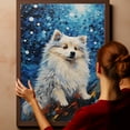 thumbnail image 6 of Thuan American Eskimo Dog Art Van Gogh-Inspired - Contemporary Abstract Modern Dog Wall Decor - Dog Painting Canvas Canvas Print 11x17 inches Unframed, 6 of 6