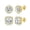 Gold-2 Pairs Zircon Ear Studs, variant on S925 Sterling Silver Stud Earrings for Women Men Hypoallergenic 18K Gold Plated Cubic Zirconia Earrings Studs Brilliant Simulated Diamond Halo Earring Jewelry Gifts for Sensitive Ears