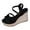 Black, variant on Beach Woven Platform Wedges Dressy Sandals for Women Summer Boho Rope Chunky High Heeled Strappy Dress Pumps Ladies Beige Size 8