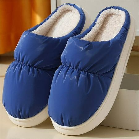 

CoCopeanut Men Women Home Slippers Thick Sole Waterproof Platform Shoes Winter Warm Soft Plush Flip Flops Indoor Bedroom Non Slip Slides