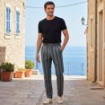 thumbnail image 3 of HBDesign Mens Vertical Stripe Quick Dry Pants Soft Lightweight Breathable Summer Trousers, 3 of 7