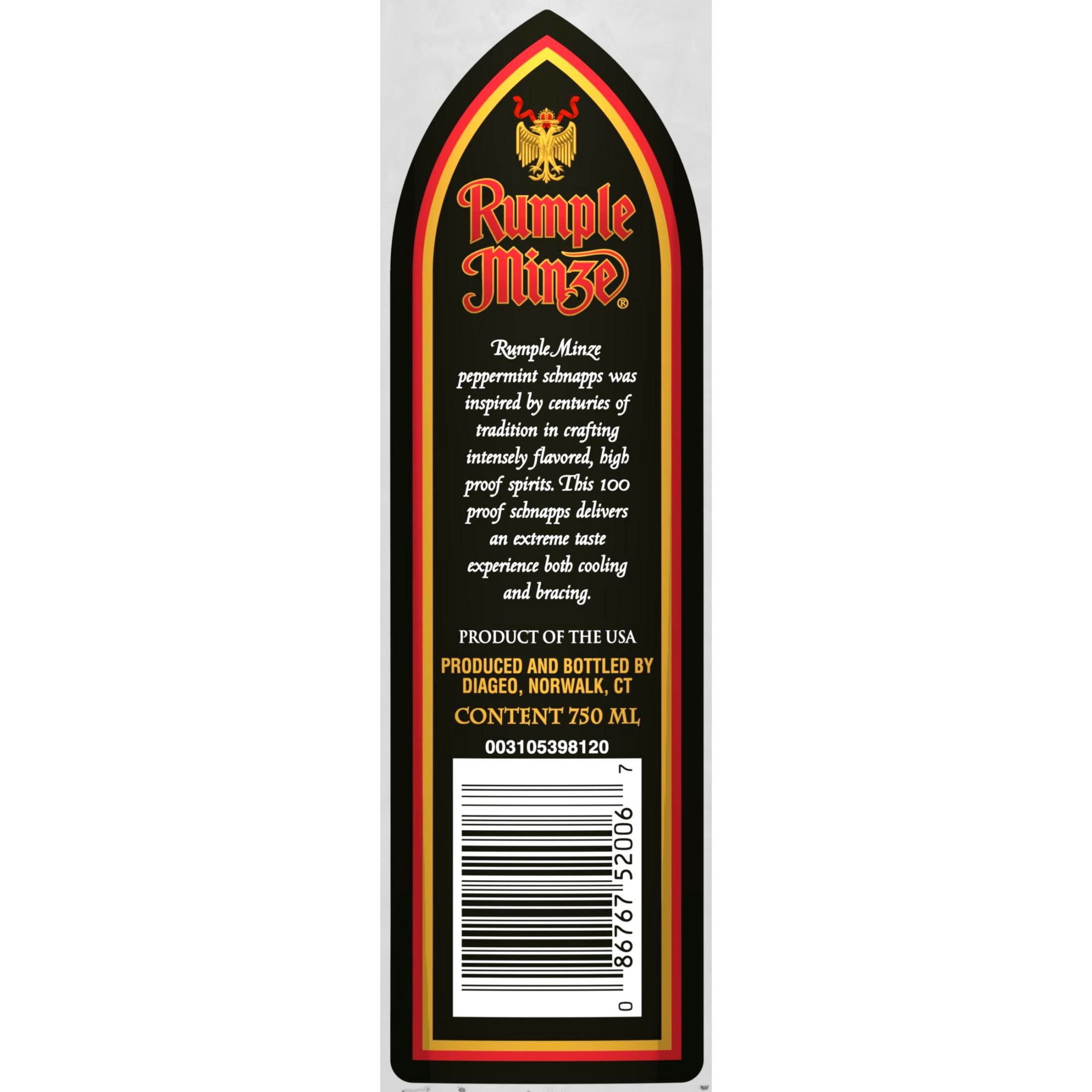 Rumple Minze Peppermint Schnapps, 750 mL, 50% ABV