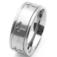 thumbnail image 2 of Men Women 8MM Comfort Fit Stainless Steel Wedding Band Cross Ring (Size 6 to 14), 2 of 3