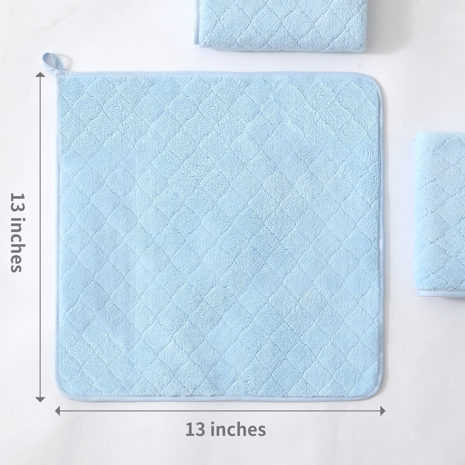 Jessy Home 24 Pack Blue Washcloths for Bathroom 13x13 Inch Ultra Soft Hand Face Towels