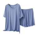 thumbnail image 2 of Censtreet Women's 2 Piece Pajama Sets Short Sleeve Lounge Sets Soft Round Neck Top and Shorts Sleepwear, 2 of 4