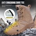 thumbnail image 2 of AMOX Steel Toe Boots for Men Comfortable Lightweight Work Boots for Men Slip Resistant High Top Steel Toe Safety Shoes Puncture Resistant Midsole for Construction Warehouse Work，Desert Yellow, 2 of 7