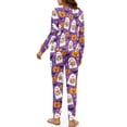 thumbnail image 3 of DISNIMO Womens 2 Piece Pajama Set Ghost Pumpkin Bat Printed 4 Piece Lounge Set with Hairband Long Sleeve Top and Long Pants Loose Fit Sleepwear with Pocket Fashion Soft Nightwear, XL, 3 of 7