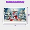 thumbnail image 5 of Merry Christmas Siberian Husky Enjoys Woofmas Winter Xmas Holiday 7x5in Folded Greeting Card Husky Dog Lover Gifts Single Note Card with Envelope - 02022, 5 of 5