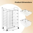 thumbnail image 3 of Costway 15-Drawer Trolley with Chrome Plated Metal Frame & Lockable Universal Wheels Clear, 3 of 10