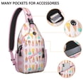 thumbnail image 2 of Colorful Ice Cream Pattern Sling Bag - Anti-Theft Crossbody Chest Bag for Hiking, Biking & Travel - Spacious & Organized with Durable Comfortable Design, 2 of 5