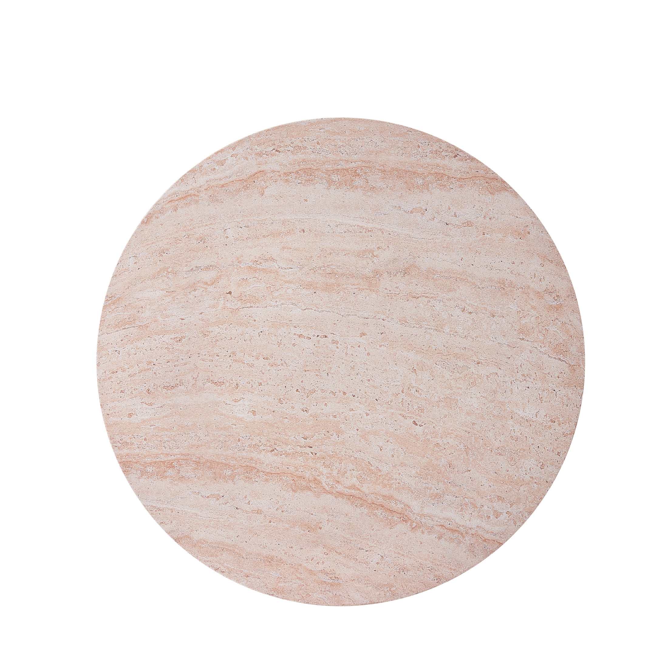 Christopher Knight Home 27.5" Round Coffee Table, MGO Travertine Indoor Outdoor Accent Table, Natural
