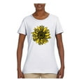 thumbnail image 2 of Wild Bobby, Artsy Cheetah Leopard Print Sunflower, Fashion, Women Graphic Tee, White, Medium, 2 of 3