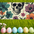 thumbnail image 5 of Skull Themed Floral Banner Backdrop Background Party Decorations for Halloween Events Photography Props Festival Celebrations, 5 of 8