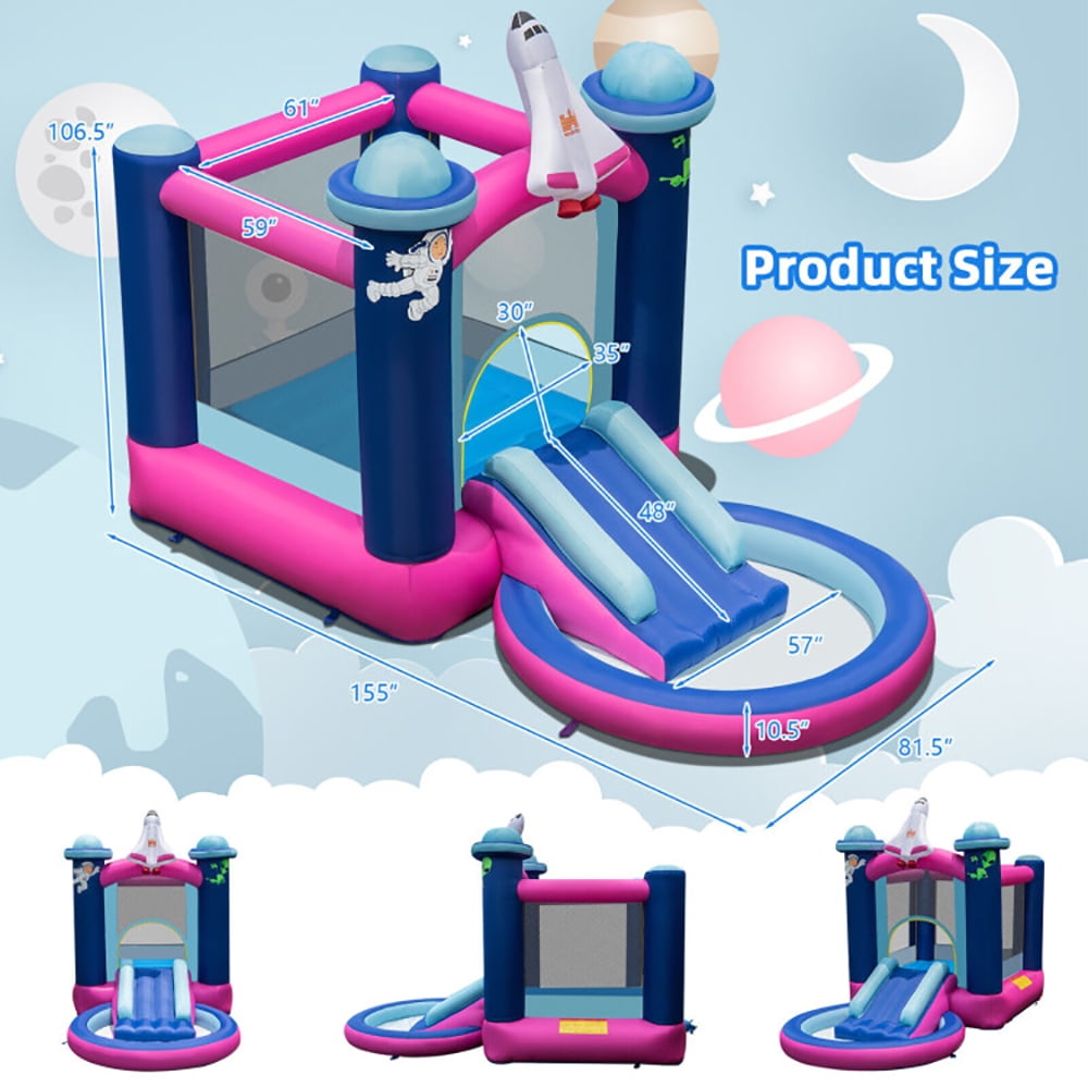 Aimee Lii 3-in-1 Inflatable Space-themed Bounce House with 480W Blower, Kids Bounce House for 3-10 Aimee Lii 3-in-1 Inflatable Space-themed Bounce House with 480W Blower, Kids Bounce House for 3-10