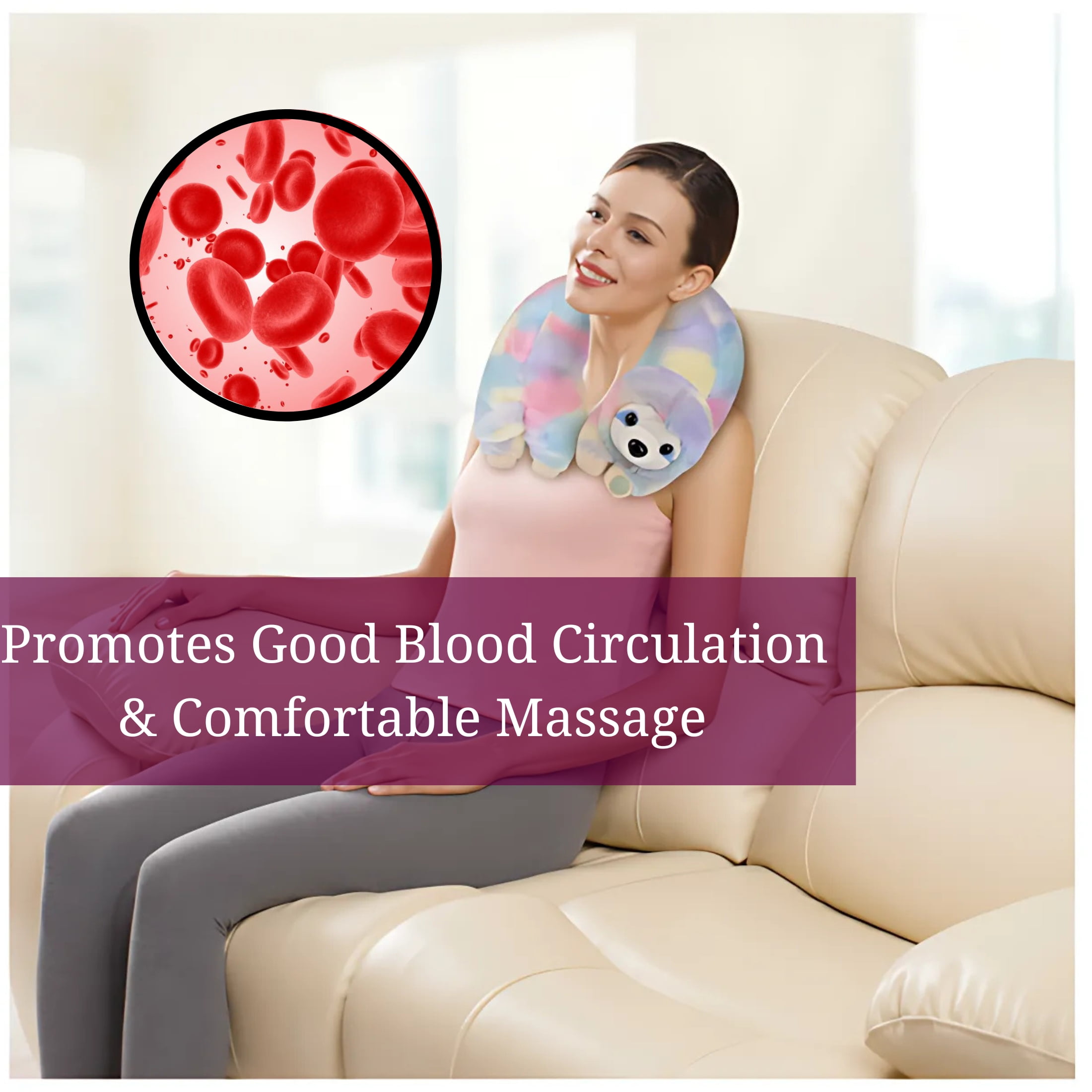 Rainbow Sloth Neck Massager, 11in Vibrating Animal Massage Cushion U-Shaped Pillow with Relaxing Vibration Soft Portable Travel Wrap Christmas Thanksgiving Birthday Party Favors Gift