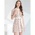 thumbnail image 2 of INSPIRE CHIC Robe Chemise à Manches Courtes avec Ceinture et Col Contrasté pour Femmes, 2 of 5