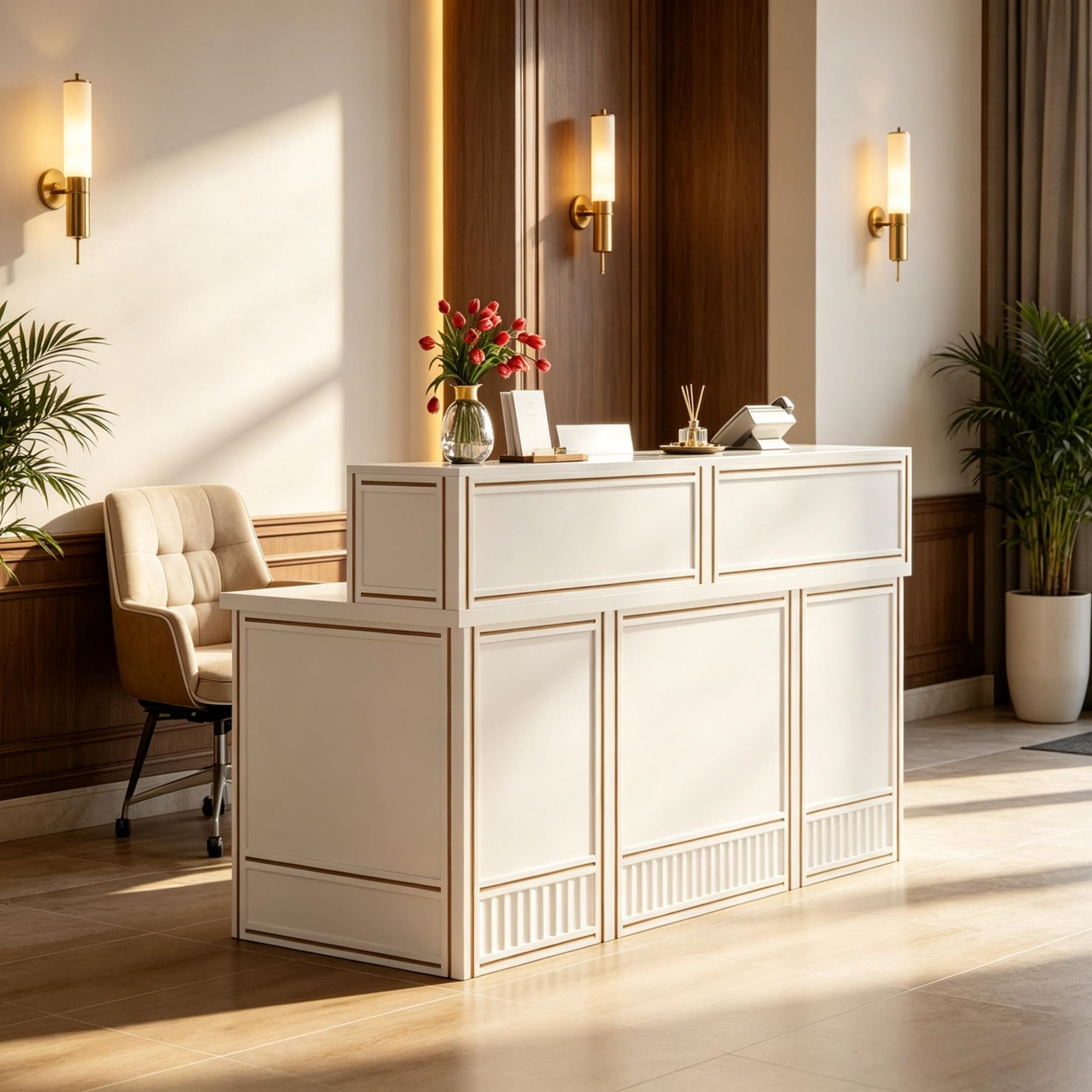 57" Reception Desk with Counter