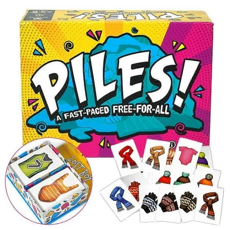 Piles Card Games, A Fast-paced Free-for-All Board Game, Family Game Night Party Memory Games, for Kids and Adults, 10 Mins