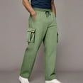 thumbnail image 2 of NIEWTR Joggers Pants Man Pants Casual Jogging Sports Elastic with Pockets Men's Pants Drawstring Cargo Pants (Green,L), 2 of 5